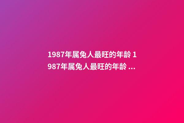 1987年属兔人最旺的年龄 1987年属兔人最旺的年龄 属兔的劫难是多少岁数-第1张-观点-玄机派